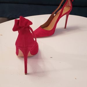 Aquazurra pink heel with bow